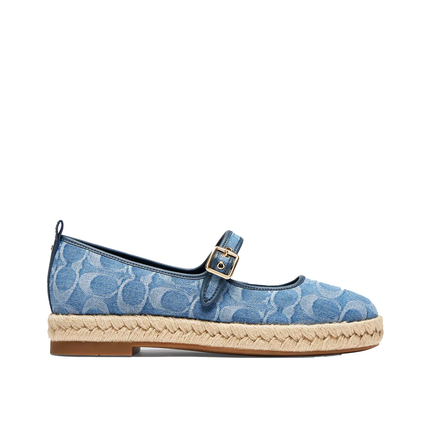 Coach Women's Mary Jane Espadrille In Signature Denim Indigo