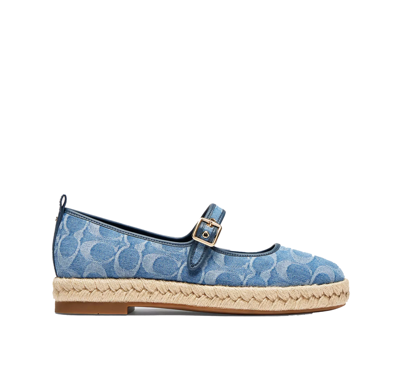 Coach Women's Mary Jane Espadrille In Signature Denim Indigo