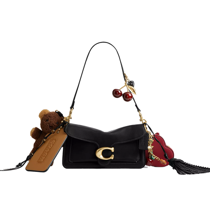 Coach Women's Tabby Shoulder Bag 26 With Charms Brass/Black Multi
