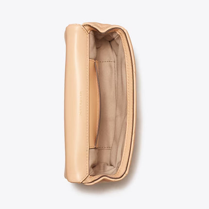 Tory Burch Women's Mini Kira Diamond Quilt Flap Bag Apricot