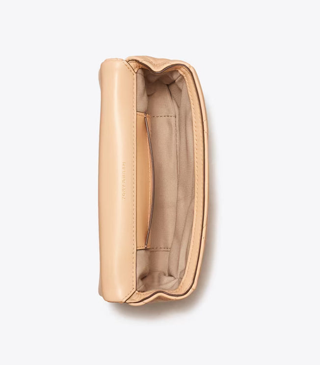 Tory Burch Women's Mini Kira Diamond Quilt Flap Bag Apricot