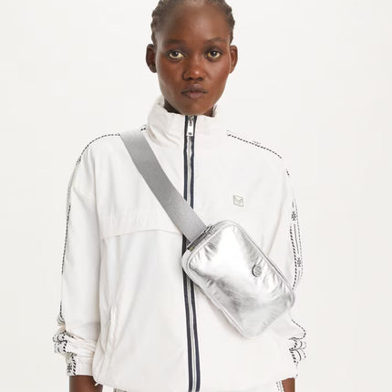 Tory Burch Women's Virginia Metallic Belt Bag Silver