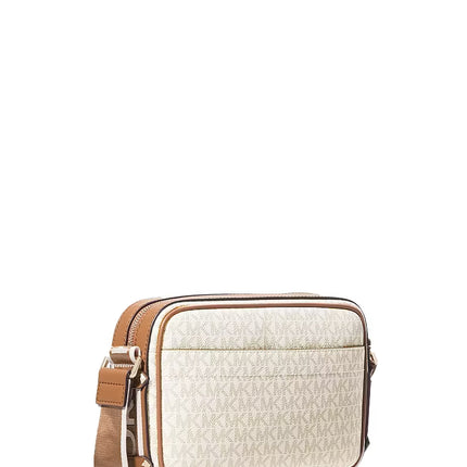Michael Kors Women's Maeve Large Signature Crossbody Bag Vanilla/Acorn/Gold
