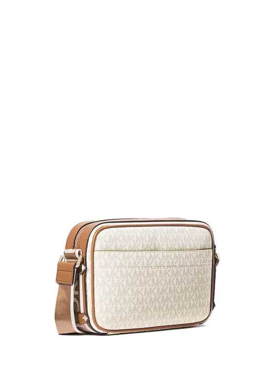 Michael Kors Women's Maeve Large Signature Crossbody Bag Vanilla/Acorn/Gold