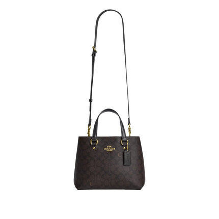 Coach Women's Station Carryall Bag In Signature Canvas Gold/Walnut/Black