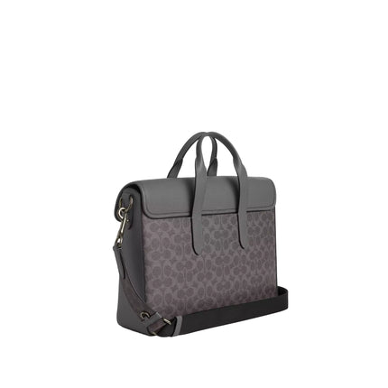 Coach Unisex Sullivan Portfolio Brief In Signature Canvas Gunmetal/Grey/Charcoal