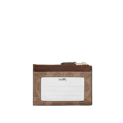 Coach Women's Mini Skinny Id Case In Signature Canvas Gold/Tan/Brown