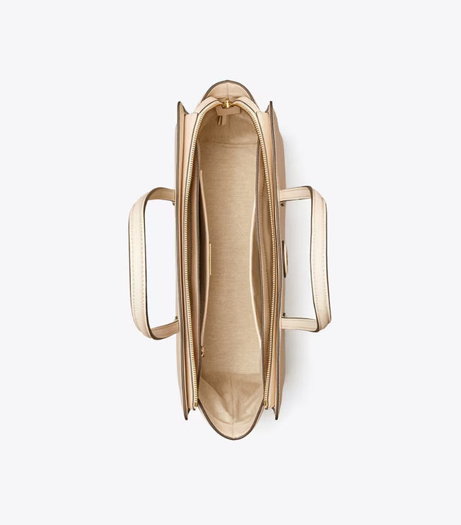 Tory Burch Women's Robinson Pebbled Tote New Cream