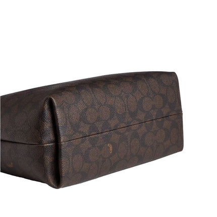 Coach Women's Station Carryall Bag In Signature Canvas Gold/Walnut/Black