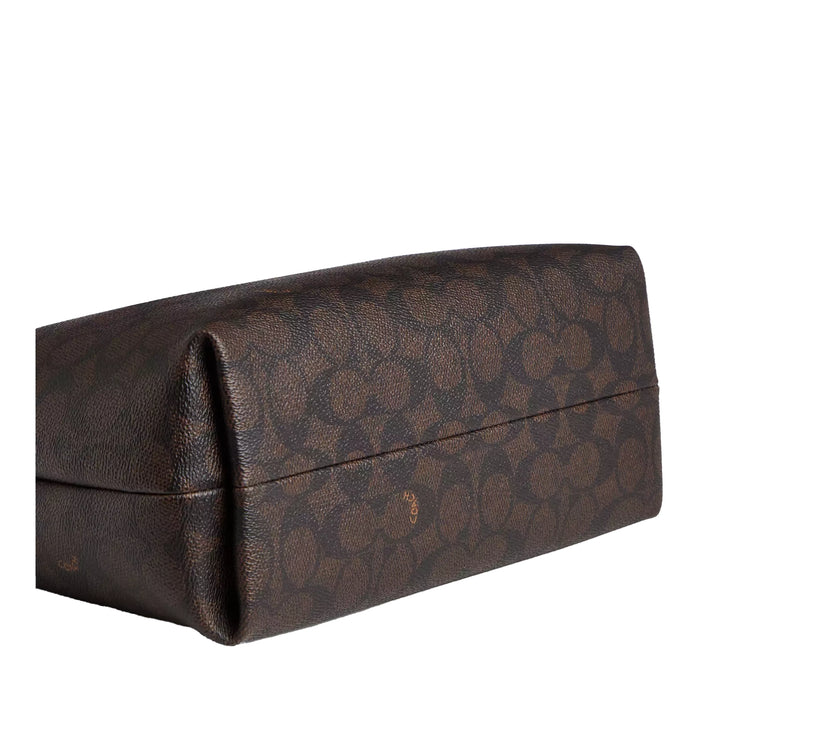 Coach Women's Station Carryall Bag In Signature Canvas Gold/Walnut/Black