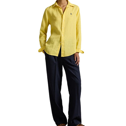 Polo Ralph Lauren Women's Classic Fit Linen Shirt Oasis Yellow