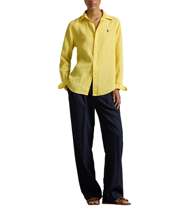 Polo Ralph Lauren Women's Classic Fit Linen Shirt Oasis Yellow