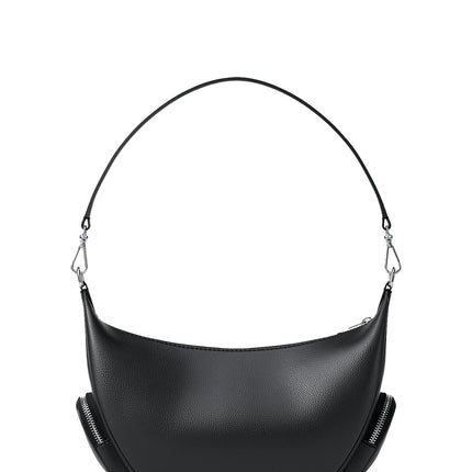 Michael Kors Women's Merritt Medium Pebbled Leather Convertible Shoulder Bag Black/Silver