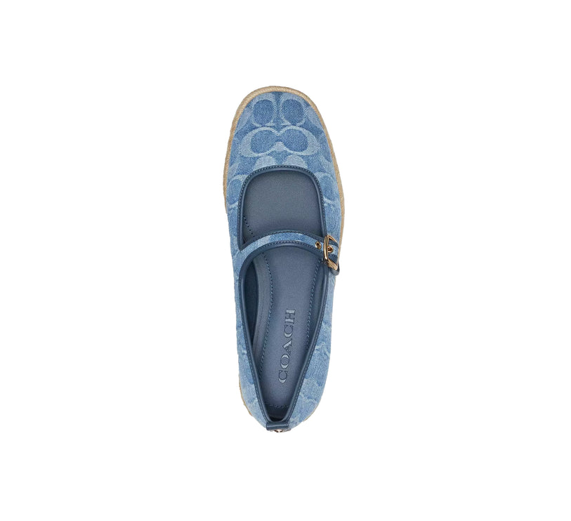 Coach Women's Mary Jane Espadrille In Signature Denim Indigo