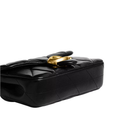 Coach Women's Tabby Chain Crossbody Bag 19 With Quilting Brass/Black