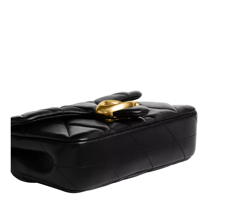 Coach Women's Tabby Chain Crossbody Bag 19 With Quilting Brass/Black