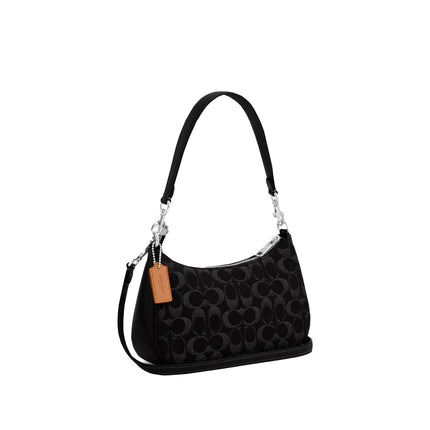 Coach Women's Teri Shoulder Bag In Signature Denim Silver/Black
