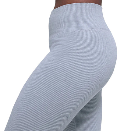 alo Women's Seamless High-Waist Two Tone Rib Legging Winter Frost Heather
