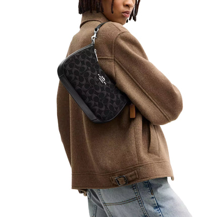 Coach Women's Teri Shoulder Bag In Signature Denim Silver/Black