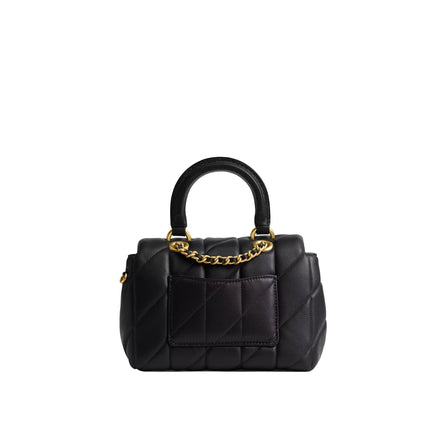 Coach Women's Tabby Top Handle Bag With Quilting Brass/Black