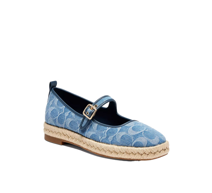 Coach Women's Mary Jane Espadrille In Signature Denim Indigo