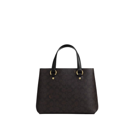 Coach Women's Station Carryall Bag In Signature Canvas Gold/Walnut/Black