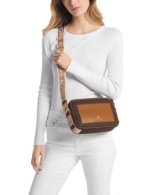 Michael Kors Women's Maeve Large Signature Crossbody Bag Brown/Acorn/Gold