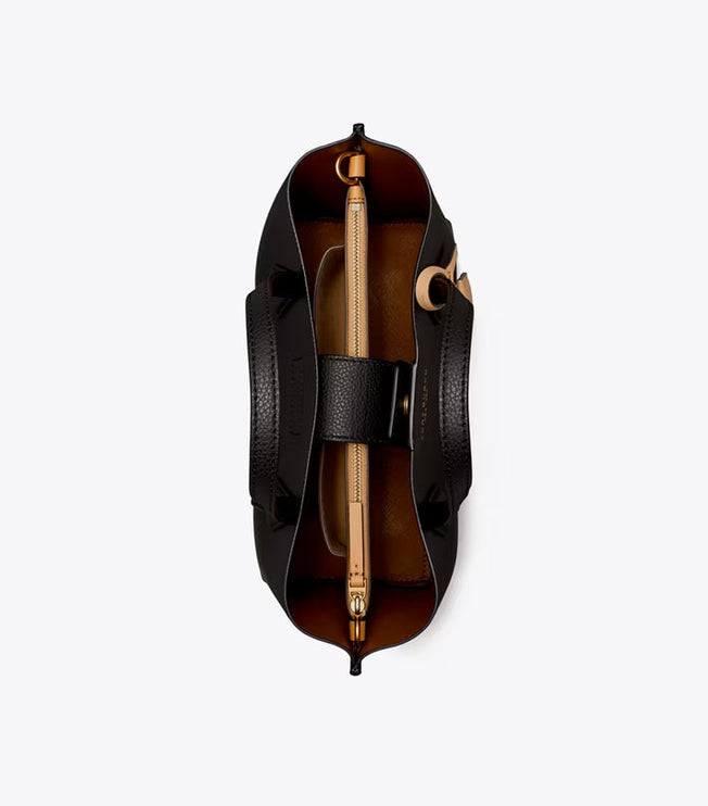 Tory Burch Women's Small Perry Triple-Compartment Tote Black