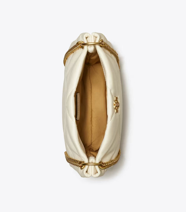 Tory Burch Women's Small Kira Diamond Quilt Shoulder Bag Warm White