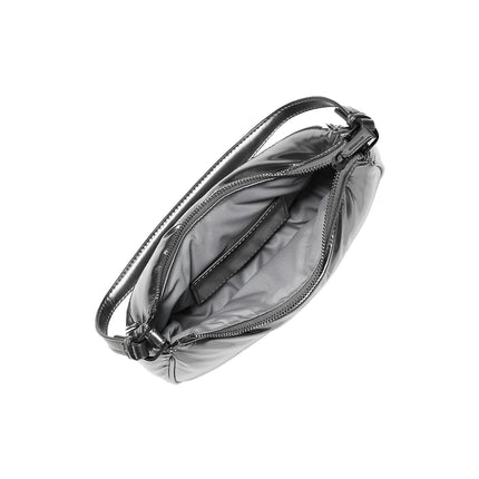 Michael Kors Women's Kyla Small Puffy Metallic Convertible Pochette Gunmetal/Silver