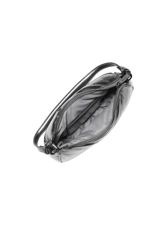 Michael Kors Women's Kyla Small Puffy Metallic Convertible Pochette Gunmetal/Silver