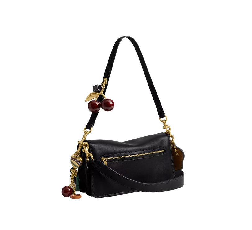 Coach Women's Tabby Shoulder Bag 26 With Charms Brass/Black Multi
