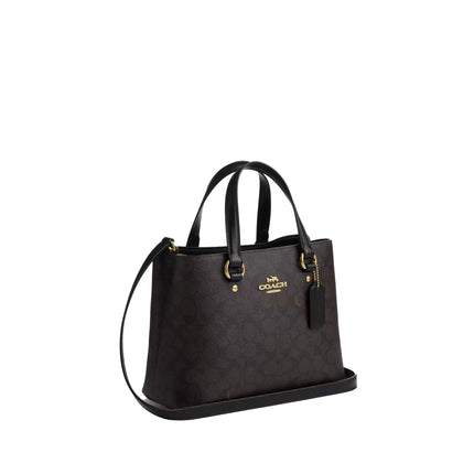 Coach Women's Station Carryall Bag In Signature Canvas Gold/Walnut/Black