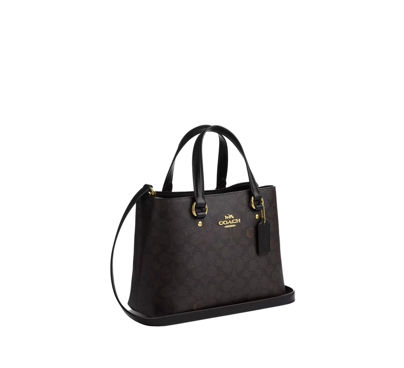 Coach Women's Station Carryall Bag In Signature Canvas Gold/Walnut/Black