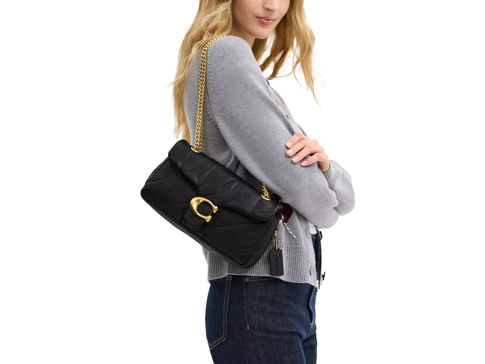 Coach Women's Tabby Shoulder Bag 26 With Quilting Brass/Black