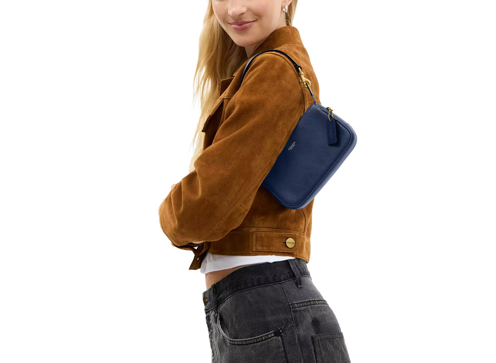 Coach Women's Plaza Bag 18 Brass/Navy