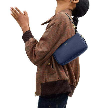 Coach Women's Plaza Bag Brass/Navy