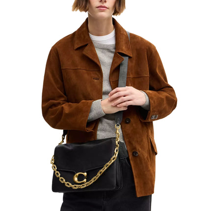 Coach Women's Chain Tabby Shoulder Bag 30 Brass/Black