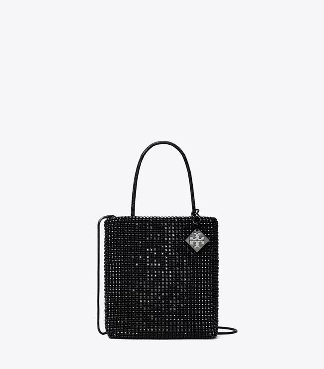 Tory Burch Women's Night Owl Crystal-Embellished Mini Tote Black