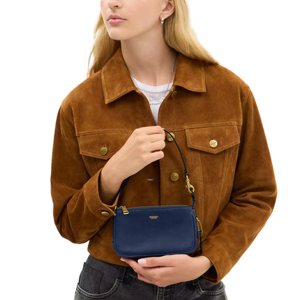 Coach Women's Plaza Bag 18 Brass/Navy