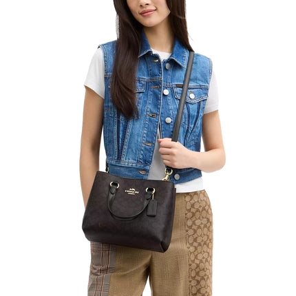 Coach Women's Station Carryall Bag In Signature Canvas Gold/Walnut/Black