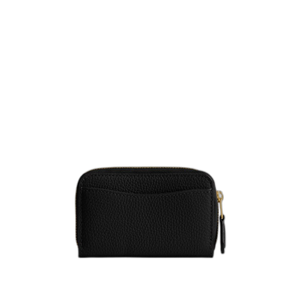Coach Women's Essential Small Zip Around Card Case Brass/Black