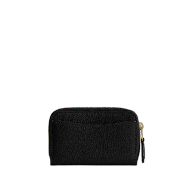 Coach Women's Essential Small Zip Around Card Case Brass/Black