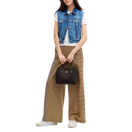 Coach Women's Station Carryall Bag In Signature Canvas Gold/Walnut/Black