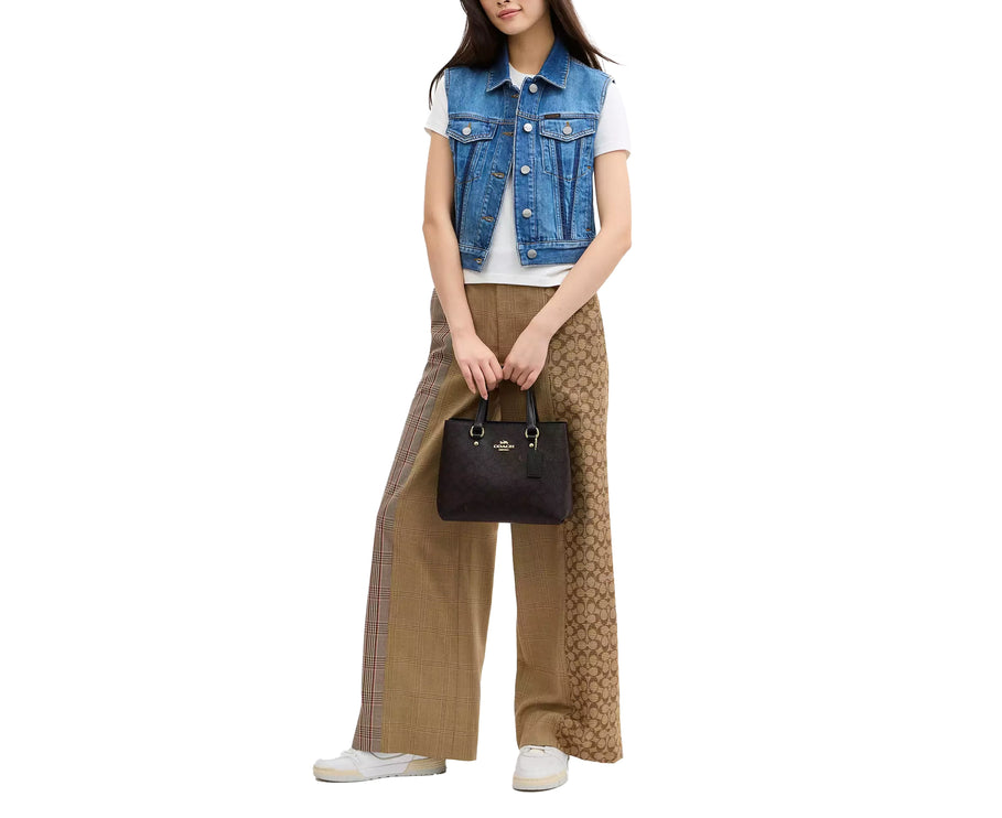 Coach Women's Station Carryall Bag In Signature Canvas Gold/Walnut/Black