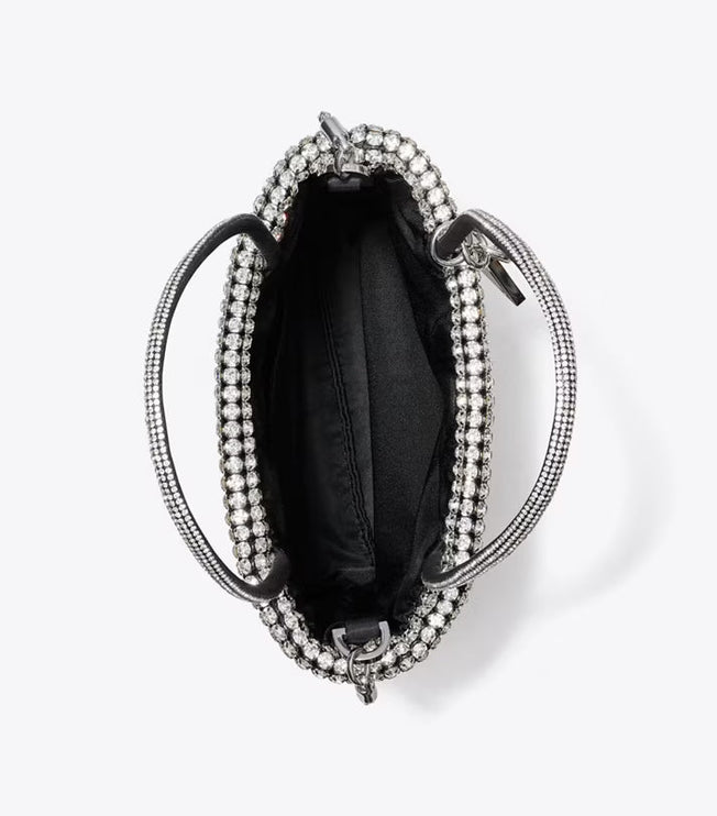 Tory Burch Women's Night Owl Crystal-Embellished Mini Tote Silver