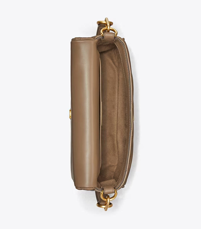 Tory Burch Women's Small Kira Chevron Flap Shoulder Bag Sandpiper