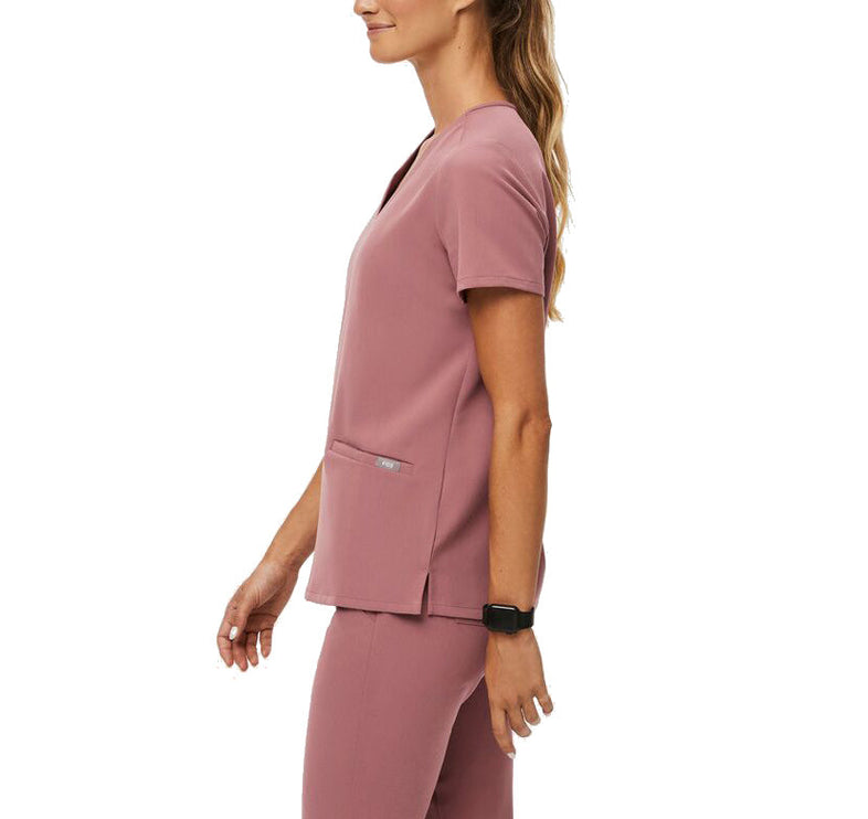 FIGS Women's Casma Three Pocket Scrub Top Mauve