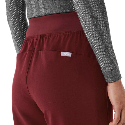 FIGS Women's High Waisted Isabel Wide Leg Scrub Pants Burgundy