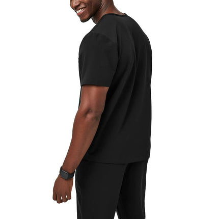 FIGS Men's Leon Three Pocket Scrub Top Black
